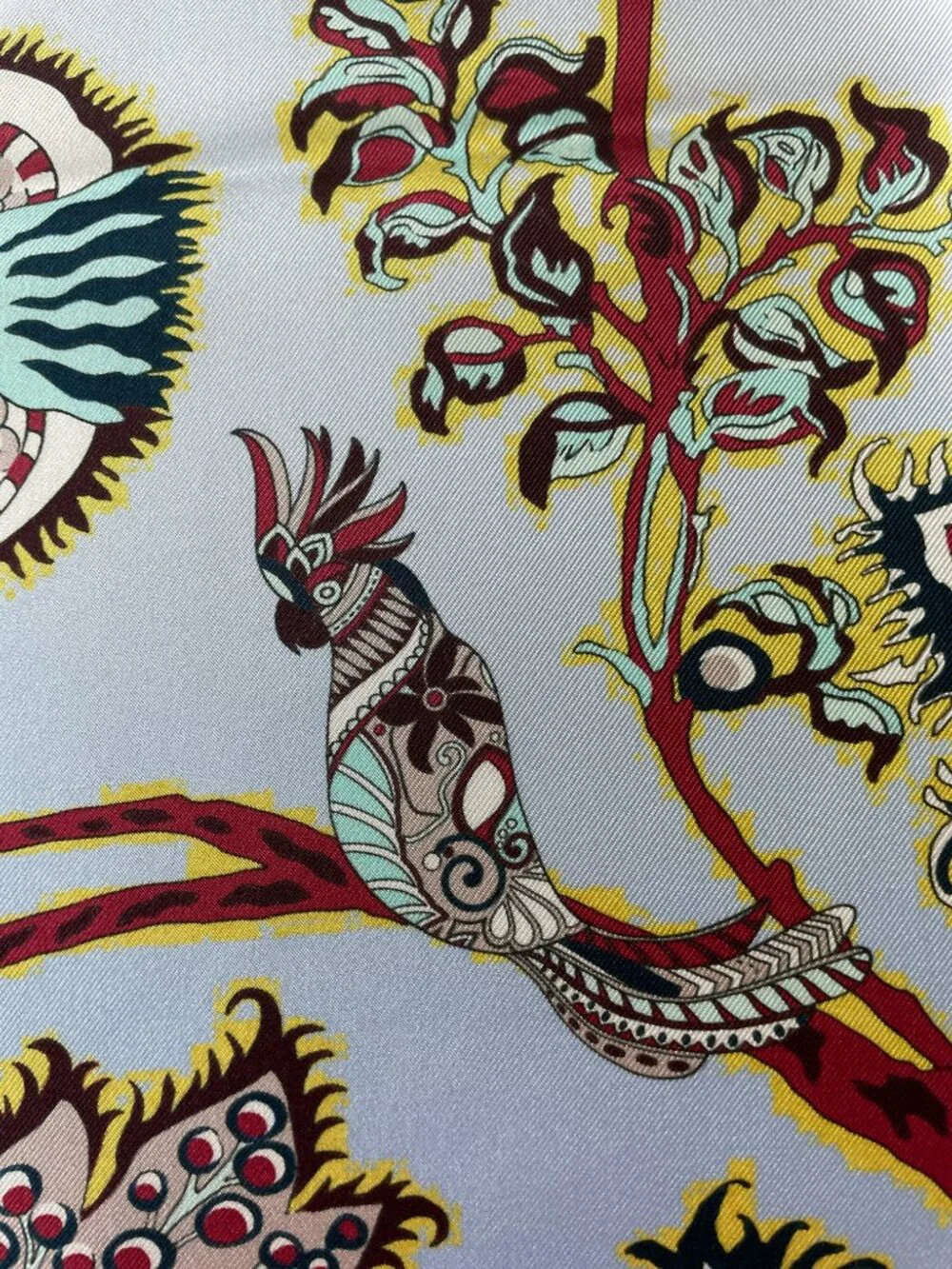 Vintage LONGCHAMP Tree of Life Silk Scarf
